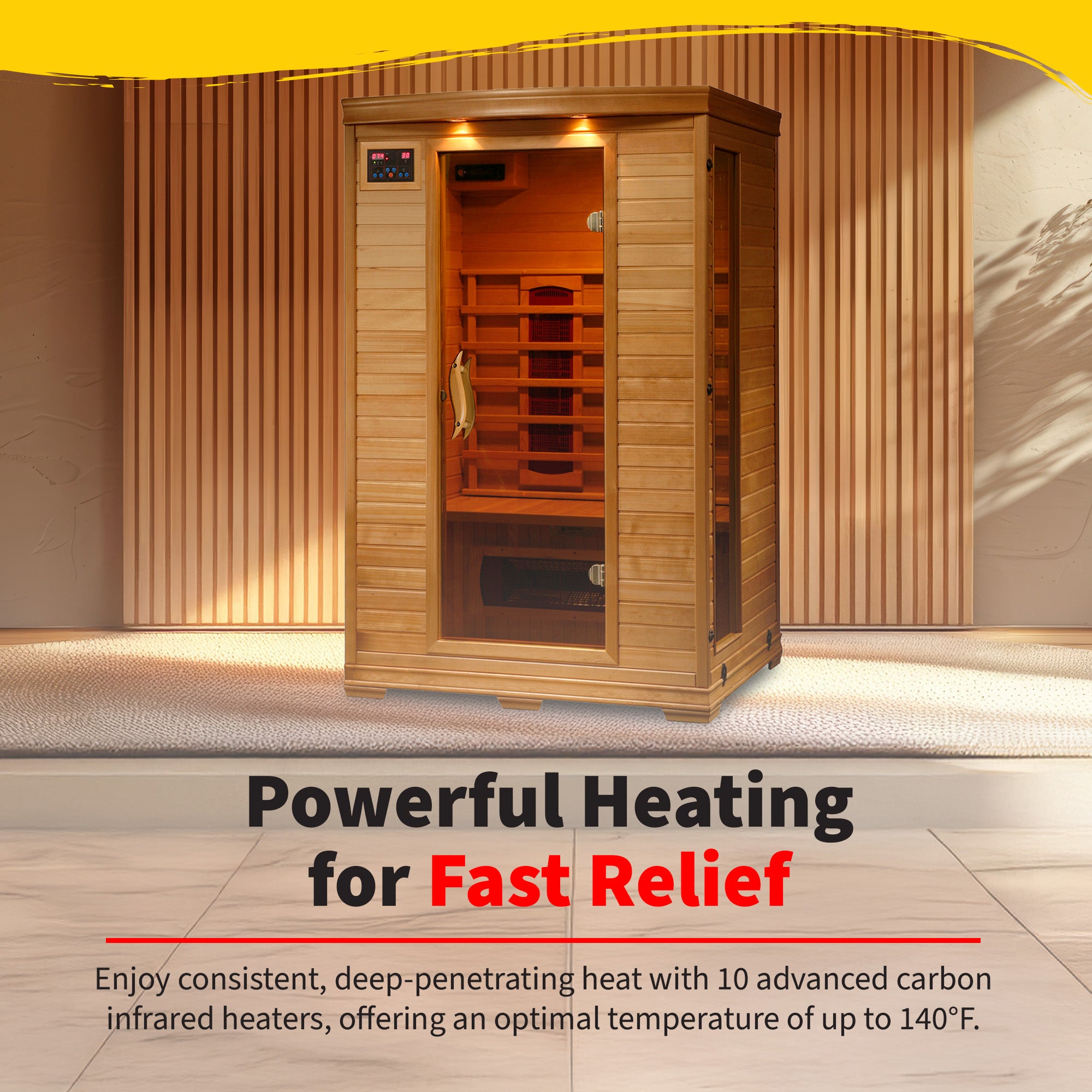 Coronado 2-Person Hemlock Infrared Sauna with 5 Ceramic Heaters - image 6