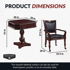 Fortress 28-in Chess 3-in-1 Pedestal Game Table Set with Chairs - image 2
