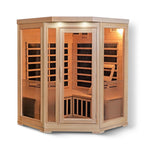 Sonoma 3-Person Hemlock Infrared Corner Sauna with 7 Carbon Heaters