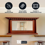 Seville 62-in Hardwood Back Bar Mirror - Mahogany Finish - image 4