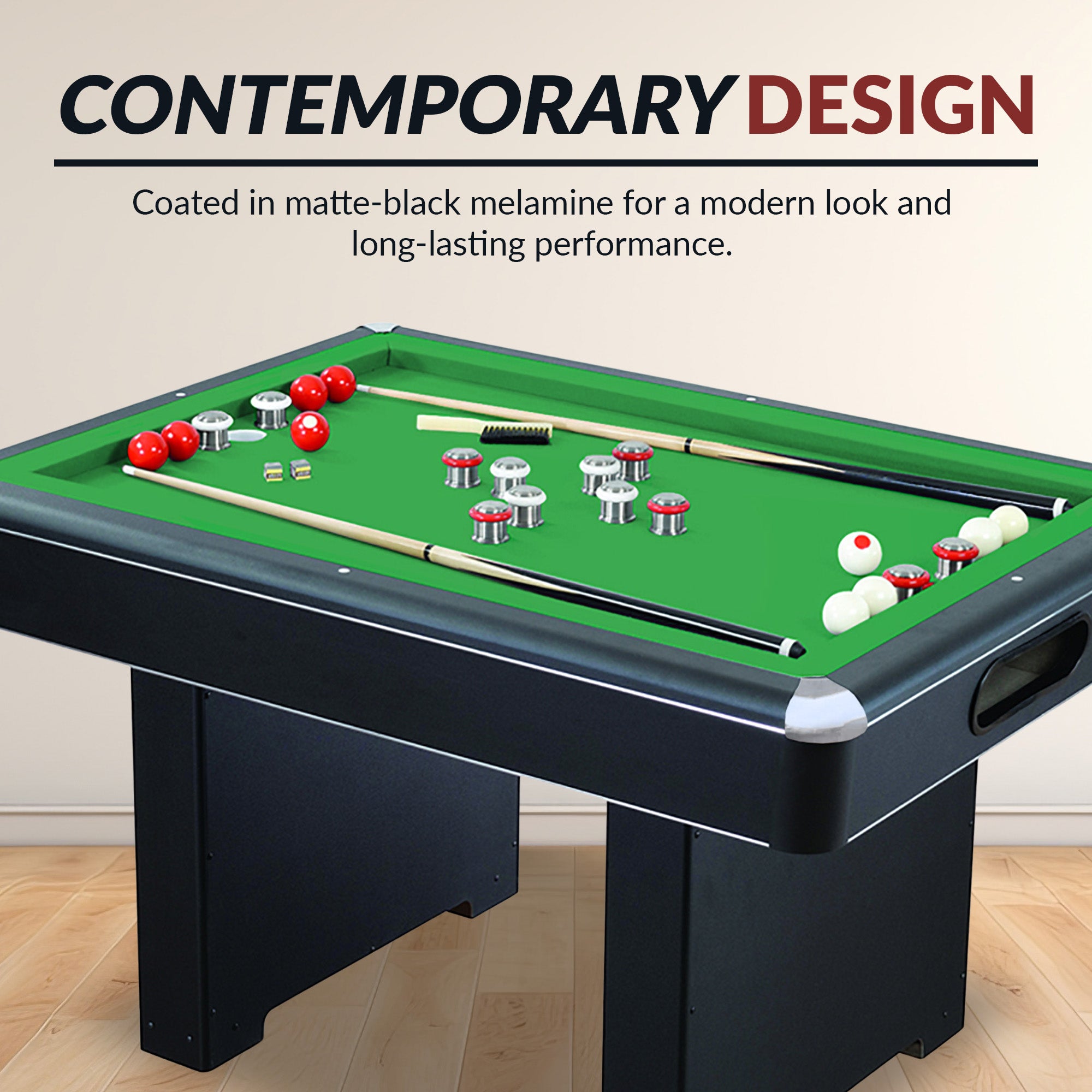 Renegade 54-in Bumper Pool Table - Slate - Black with Green Felt - image 7