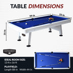 Alpine 8-ft Outdoor Pool Table - White with Blue Felt - image 2