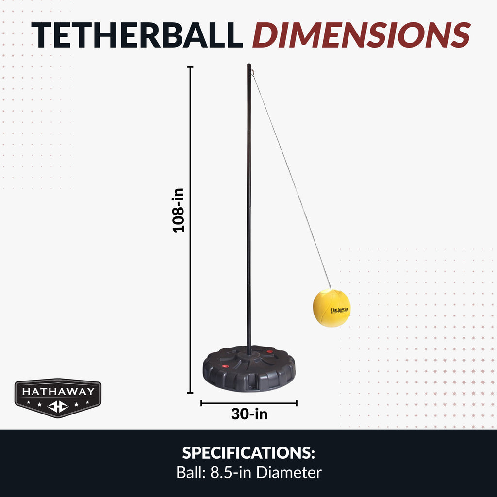 Tetherball Set with Fillable Base – Black/Yellow - image 2