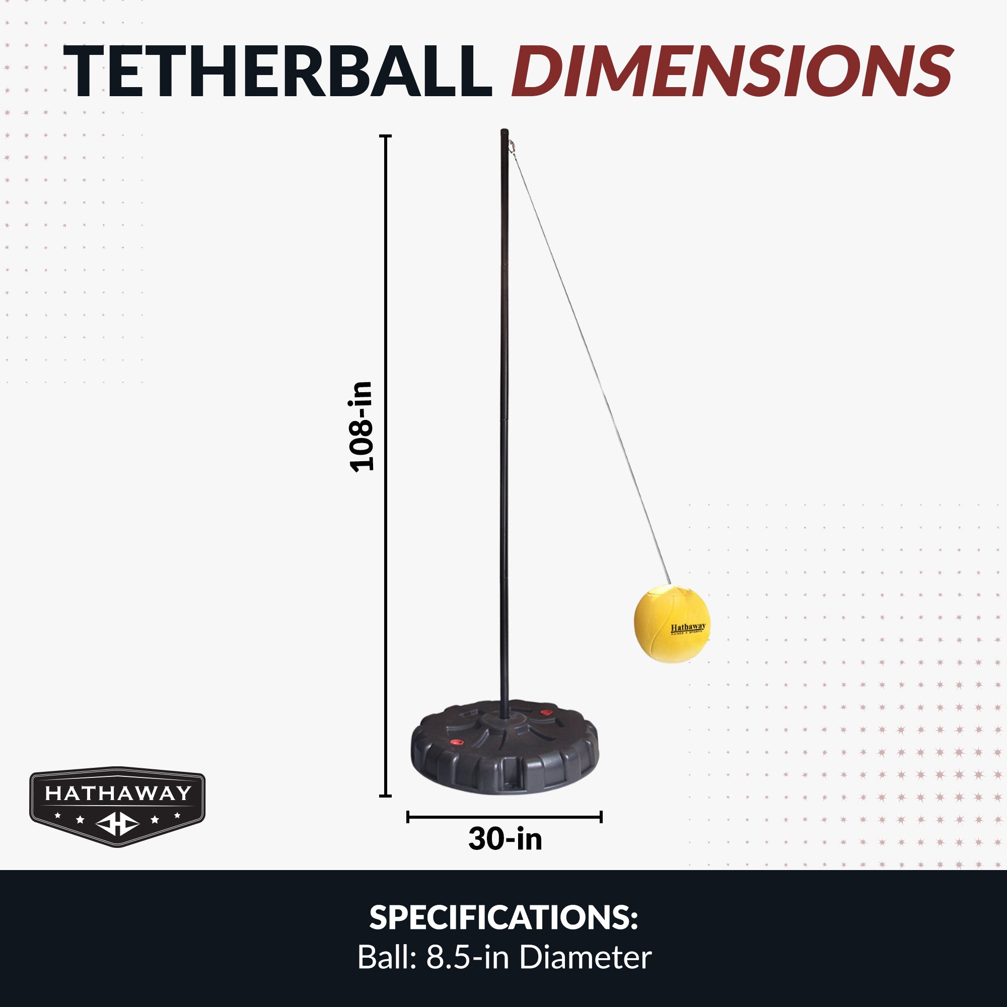 Tetherball Set with Fillable Base – Black/Yellow - image 2
