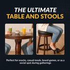 Oxford 3 Piece Hardwood Pub Table Set - Walnut Finish - image 5