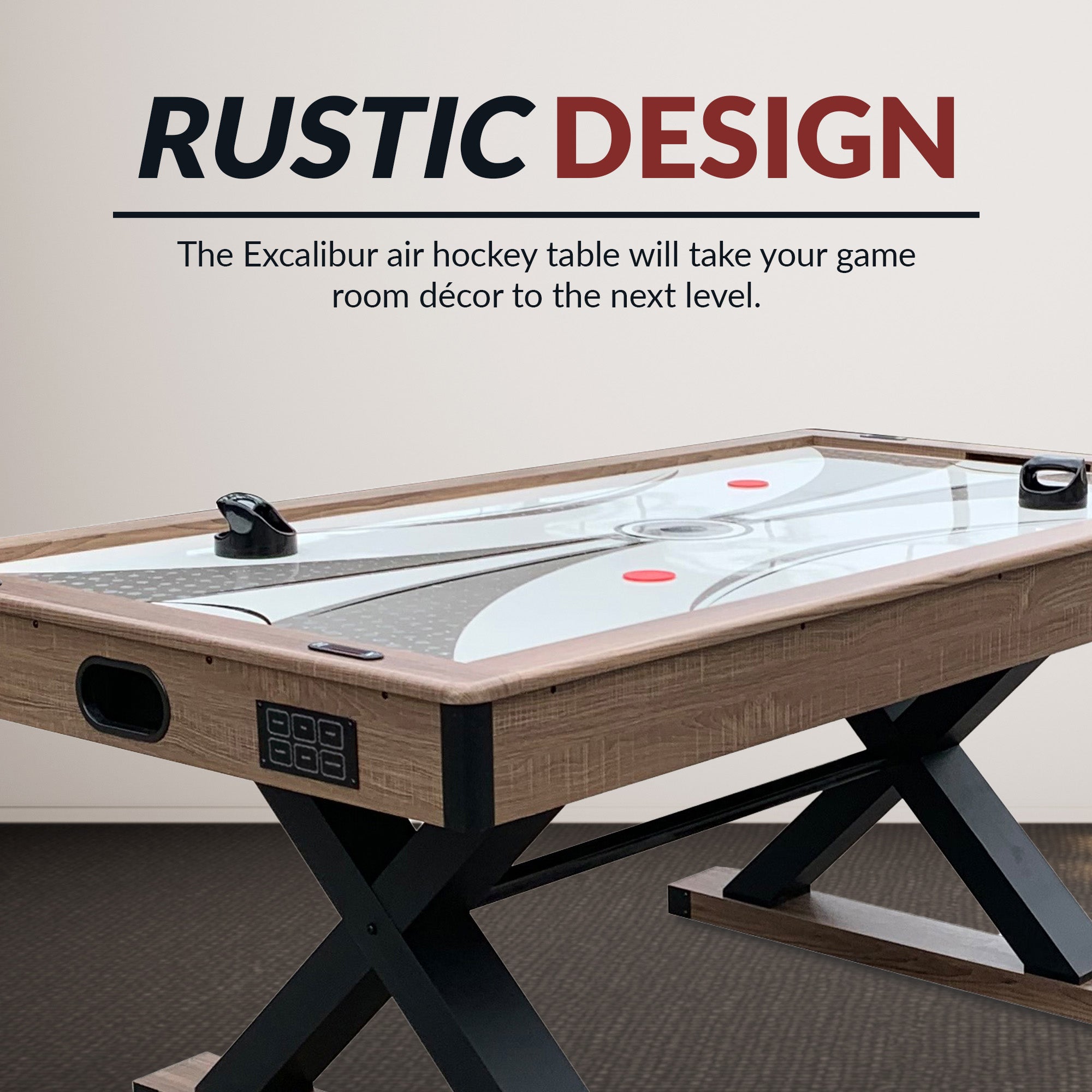 Excalibur 72-in Air Hockey Table with LED Scoring and Table Tennis Top - image 7