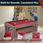 Newport 7-ft Pool Table Combo Set with Benches - Light Oak with Red Felt - image 4