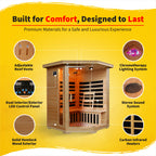 Santa Fe 3-Person Hemlock Corner Infrared Sauna with 7 Carbon Heaters - image 3