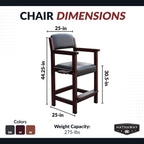 Cambridge 30-in High Top Spectator Chair - Mahogany Finish - image 2