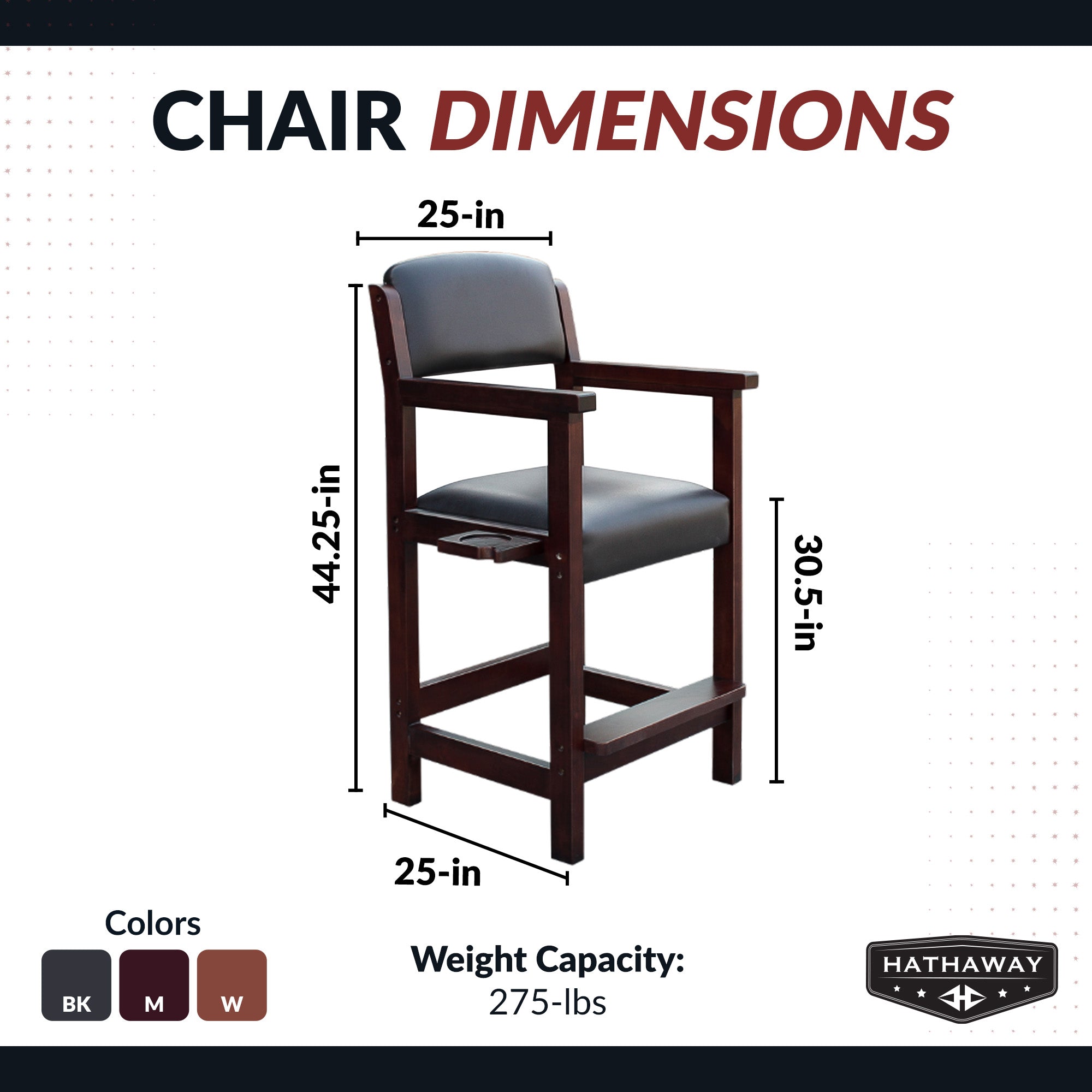 Cambridge 30-in High Top Spectator Chair - Mahogany Finish - image 2