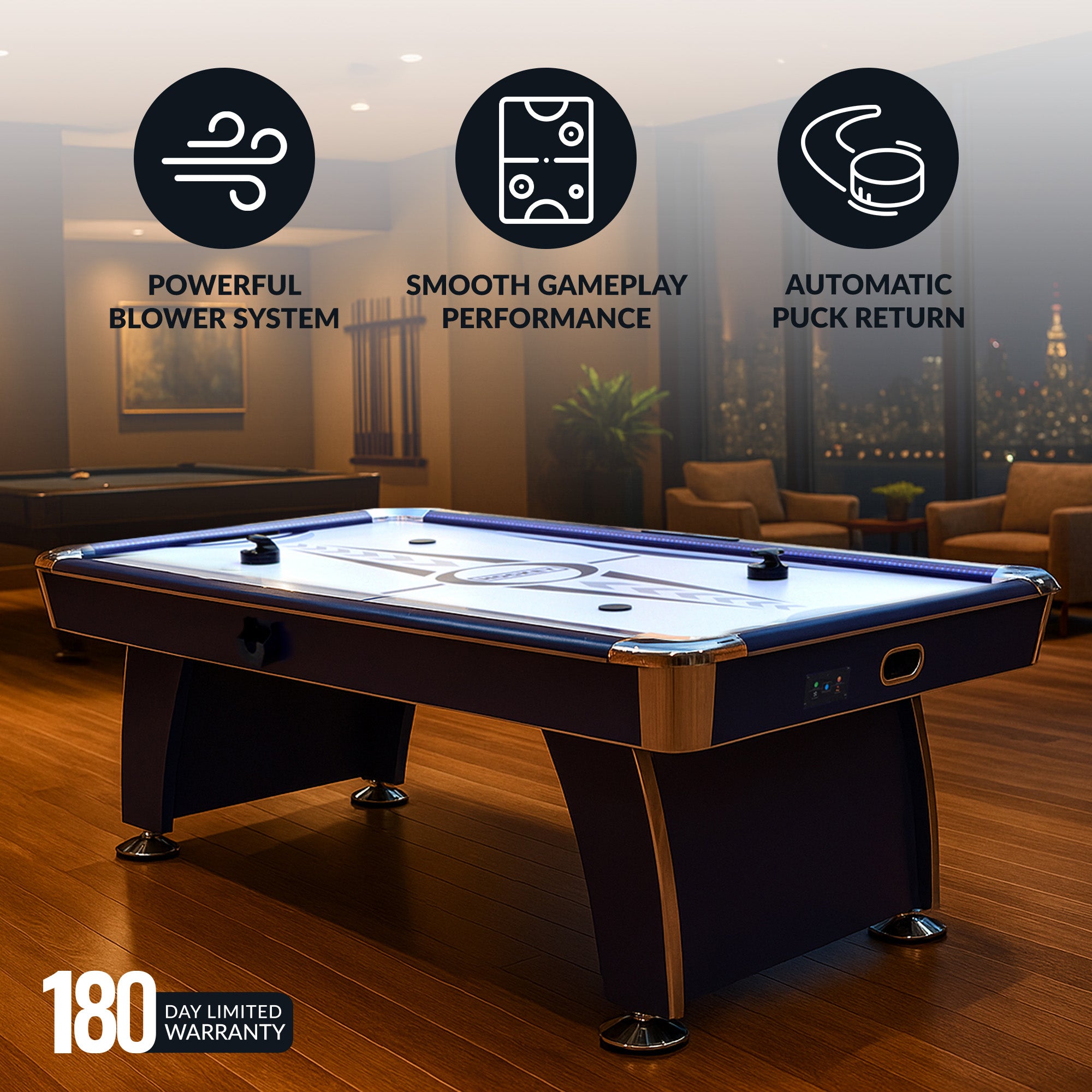 Phantom II 90-in Air Hockey Table with LED Scoring and Lights - image 4