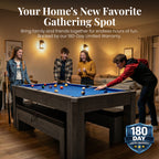 Newport 7-ft Pool Table Combo Set with Benches - Rustic Grey with Blue Felt - image 7