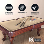 Augusta 8-ft Pool Table - Walnut Finish with Camel Felt - image 4