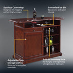 Ridgeline 60-in Hardwood Home Bar with Storage - Mahogany Finish - image 3