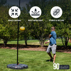 Tetherball Set with Fillable Base – Black/Yellow - image 4