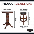 Oxford 3 Piece Hardwood Pub Table Set - Walnut Finish - image 2