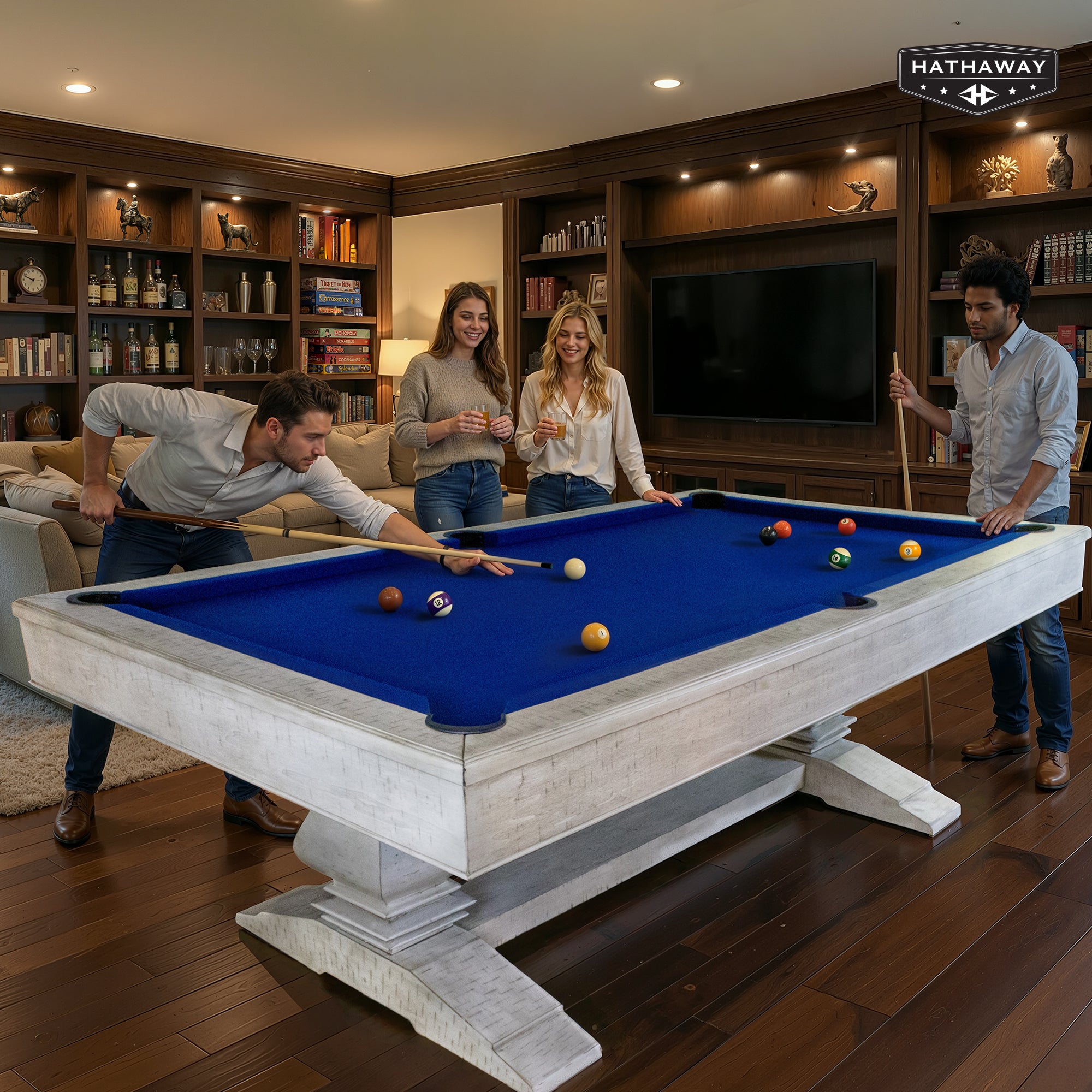 Montecito 8-ft Pool Table- Driftwood Finish with Blue Felt - image 7