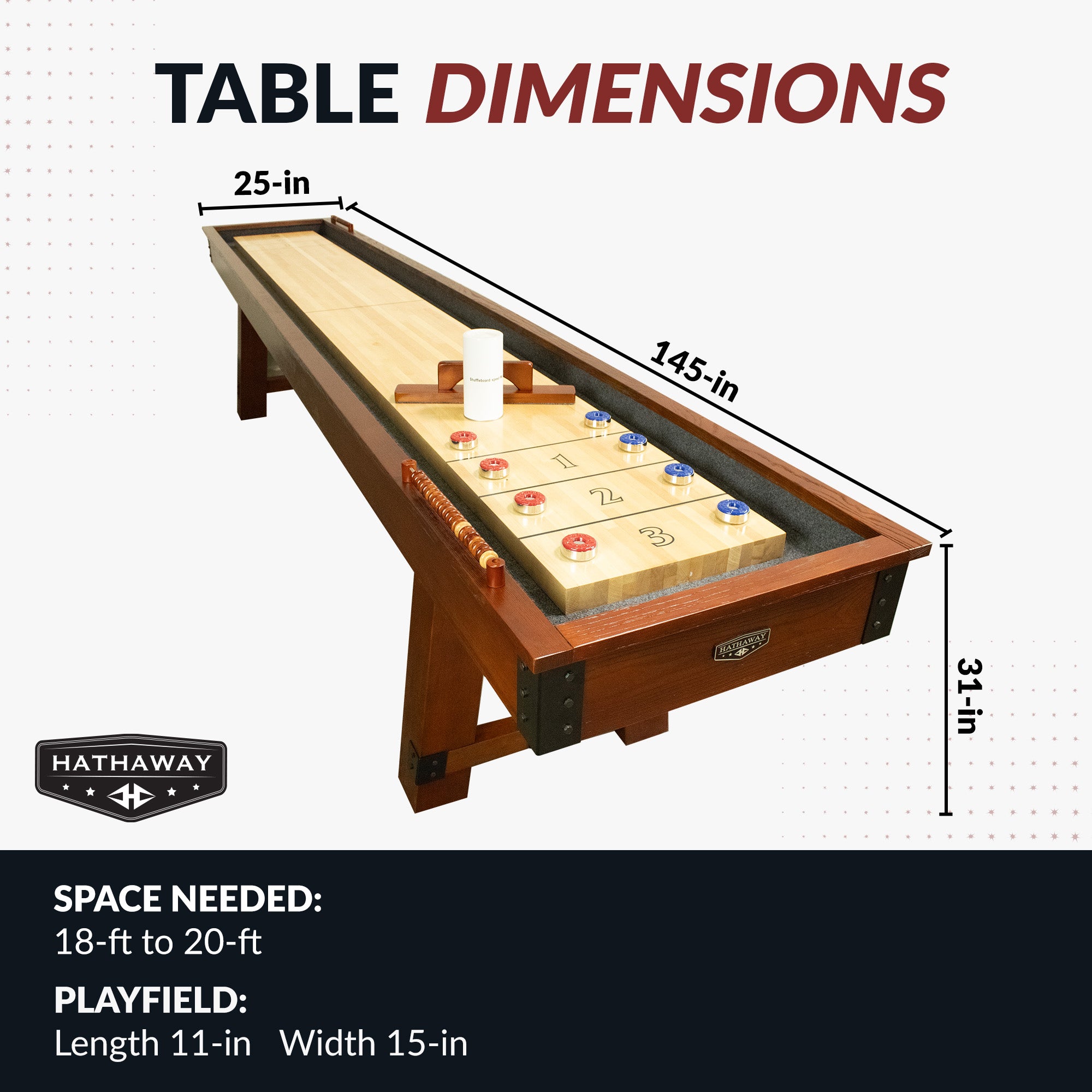 Cheyenne 12-ft Shuffleboard Table - Rustic Oak Finish - image 2