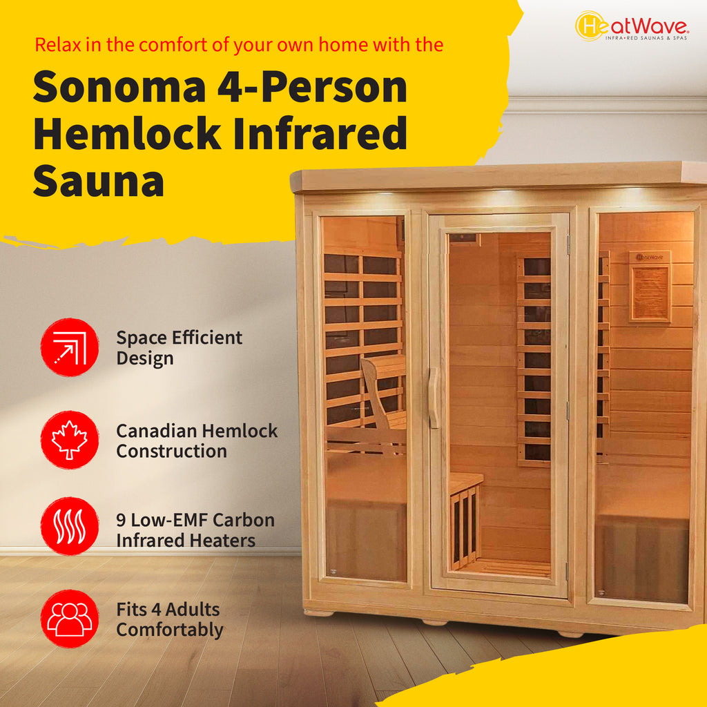 Sonoma 4-Person Hemlock Infrared Sauna with 9 Carbon Heaters - image 2