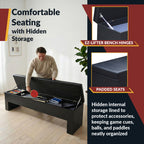 Park Avenue 7-ft Pool Table Combo Set with Benches - Black with Red Felt - image 7