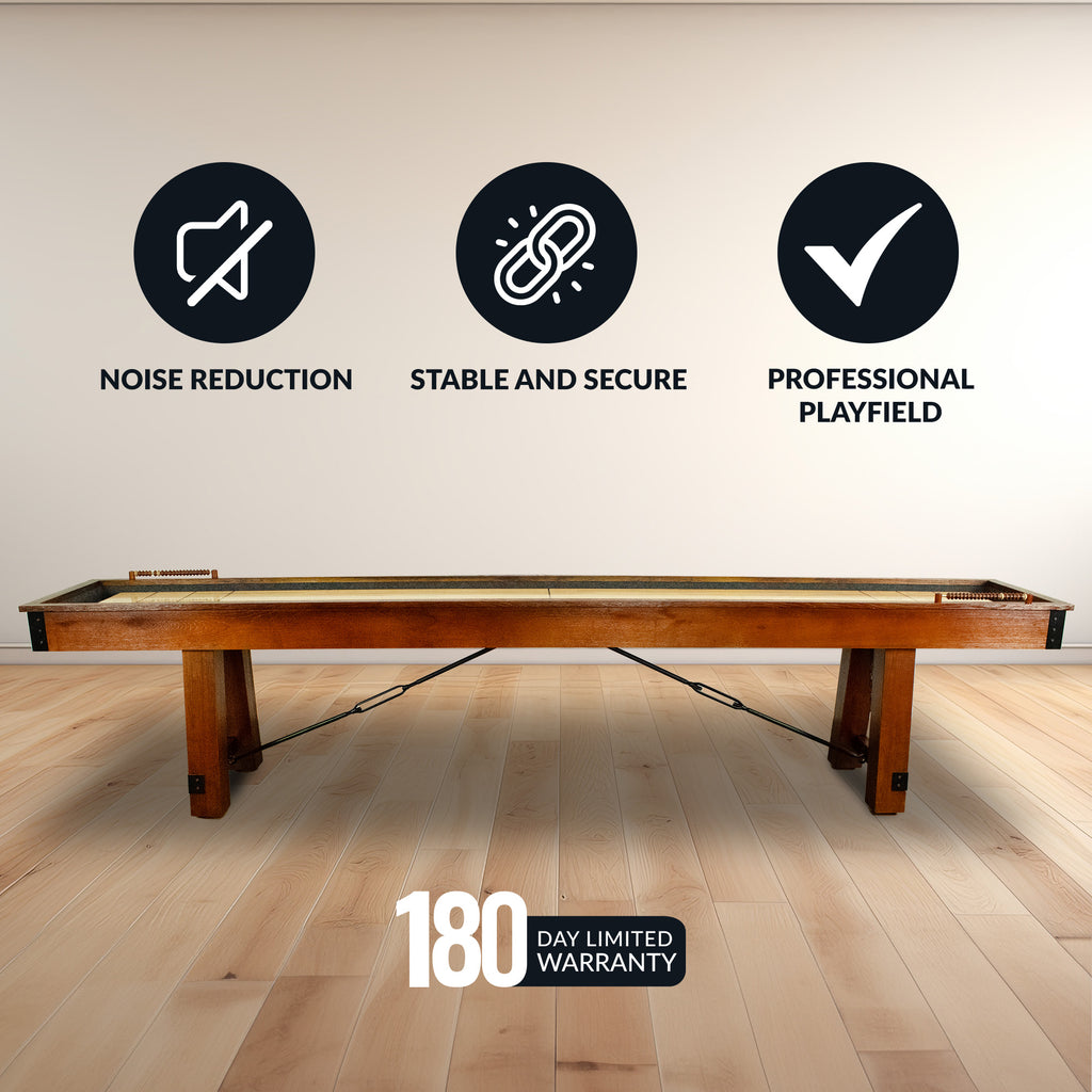 Cheyenne 12-ft Shuffleboard Table - Rustic Oak Finish - image 4