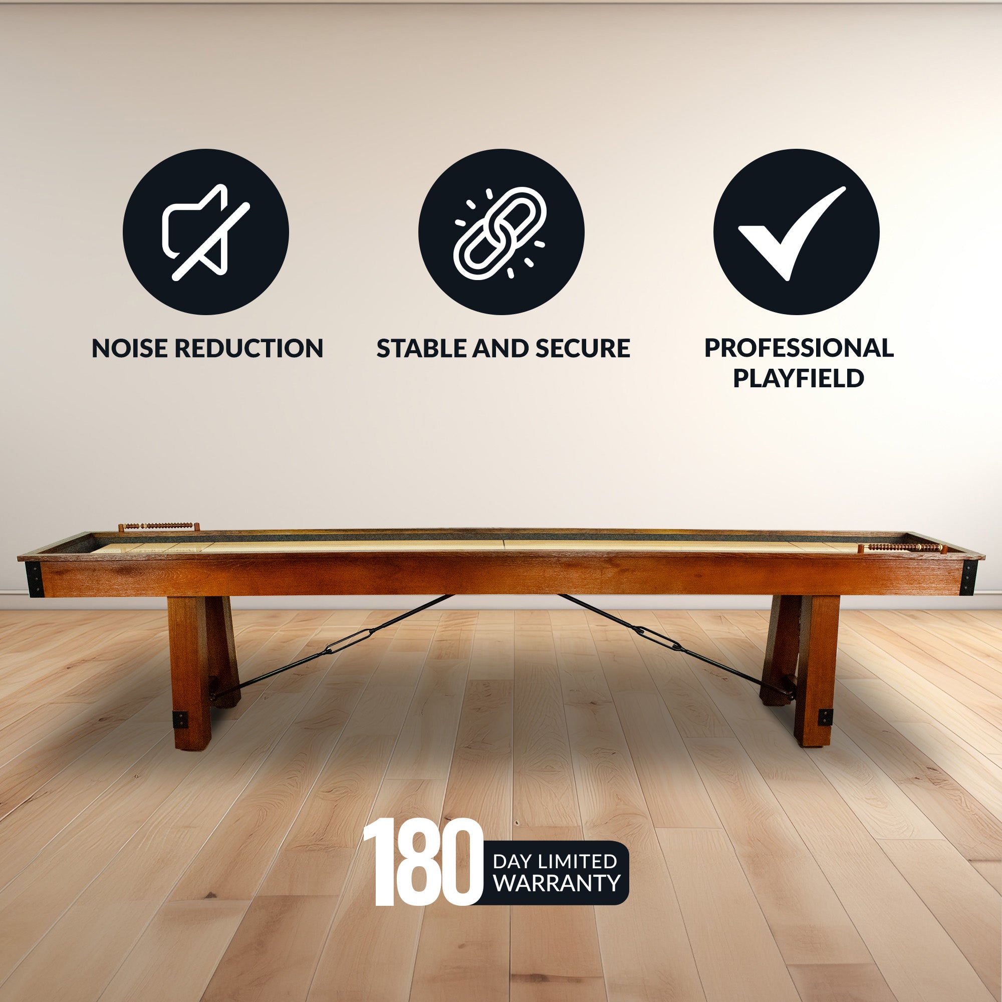Cheyenne 12-ft Shuffleboard Table - Rustic Oak Finish - image 4
