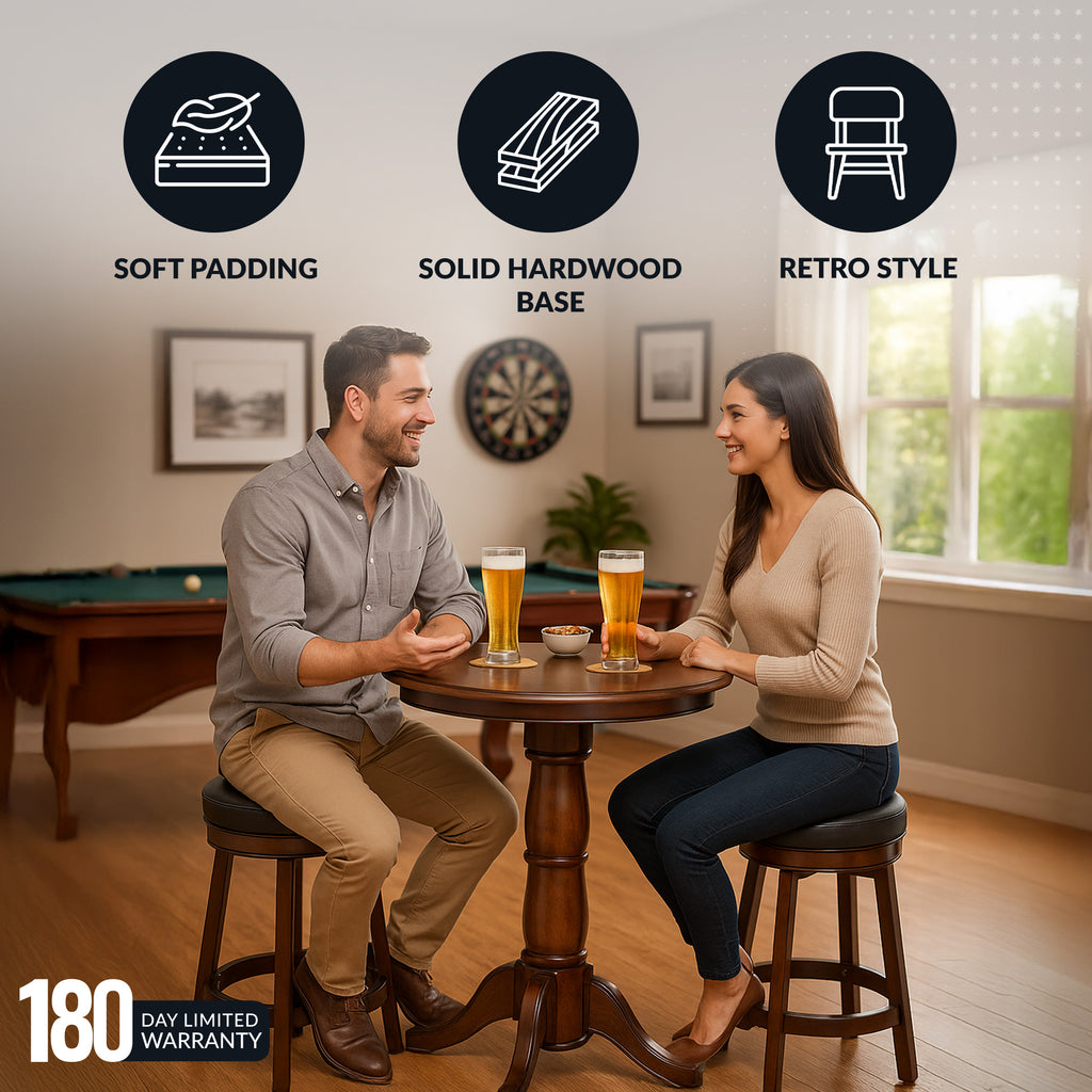 Oxford 3 Piece Hardwood Pub Table Set - Walnut Finish - image 4
