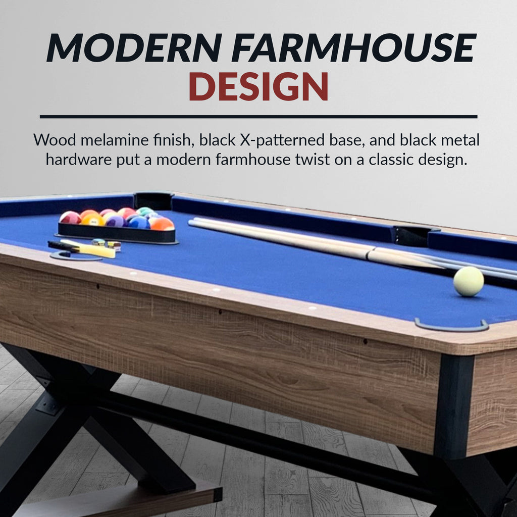 Excalibur 7-ft Pool Table - Driftwood Finish with Blue Felt - image 7