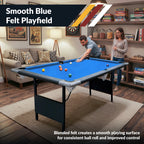 Fairmont 6-ft Portable Pool Table - Black with Blue Felt - image 5