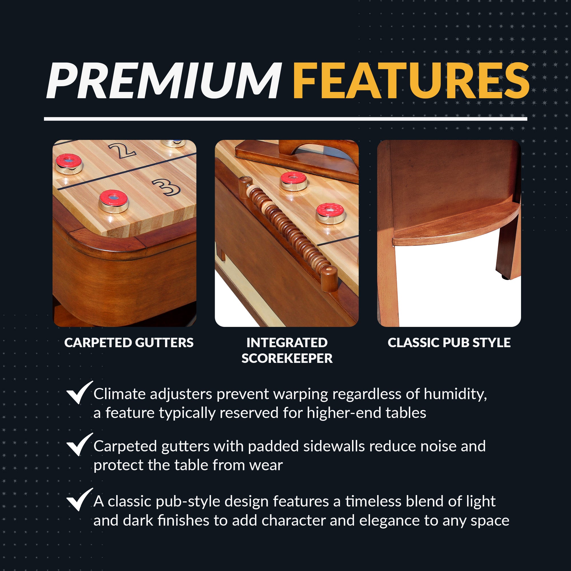 Merlot 12-ft Shuffleboard Table - Walnut Finish - image 5